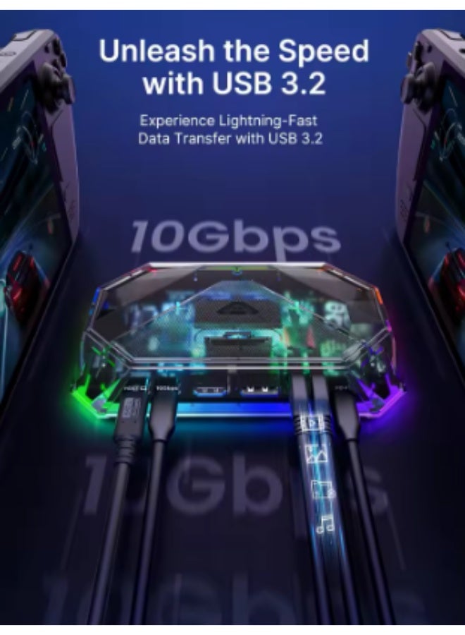 جيسوس محطة إرساء JSAUX RGB قاعدة 12 في 1 مع 4K@120 هرتز HDMI &USB C 3.2 USB A 3.2/2.0، فتحات SD/TF 3.5 مم Jack-HB1201S - Image 5